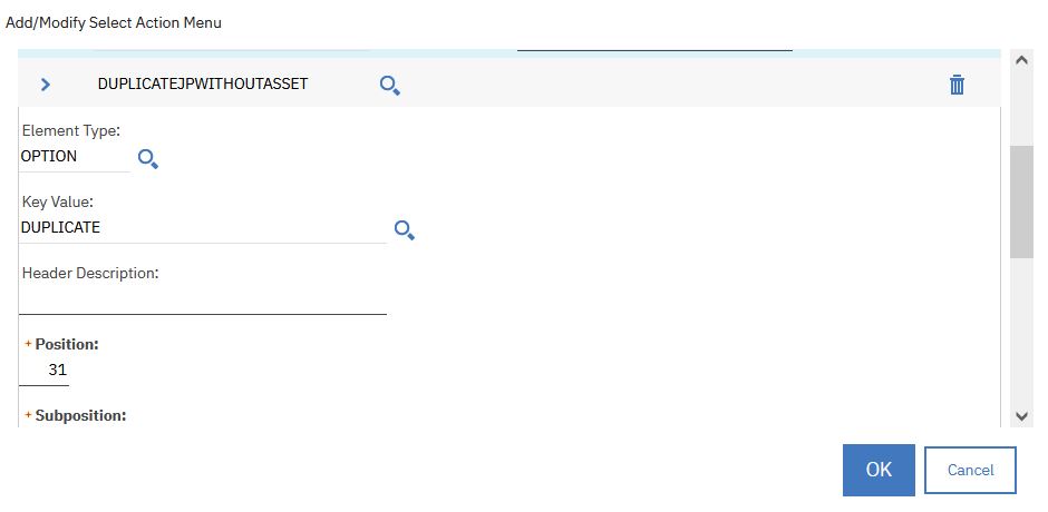 Automation Script launch point configuration for the custom Duplicate JobPlan Without Asset action
